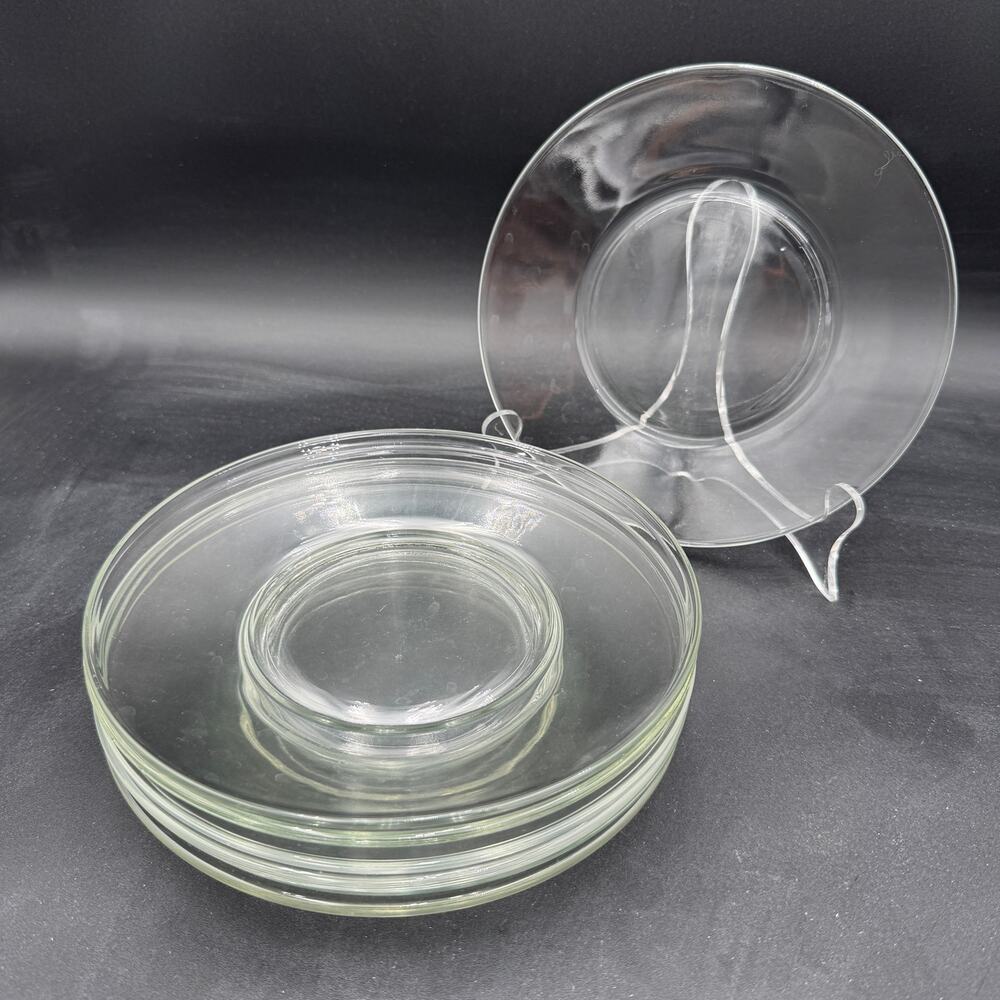 Vintage Glass Salad Plates 8" Simple Set of 8